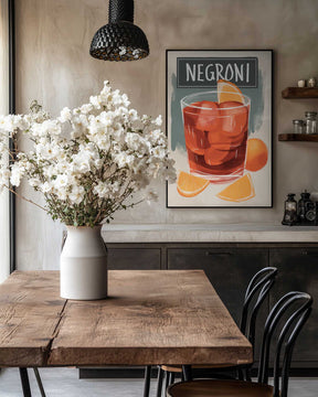 Vibrant Negroni Cocktail Poster