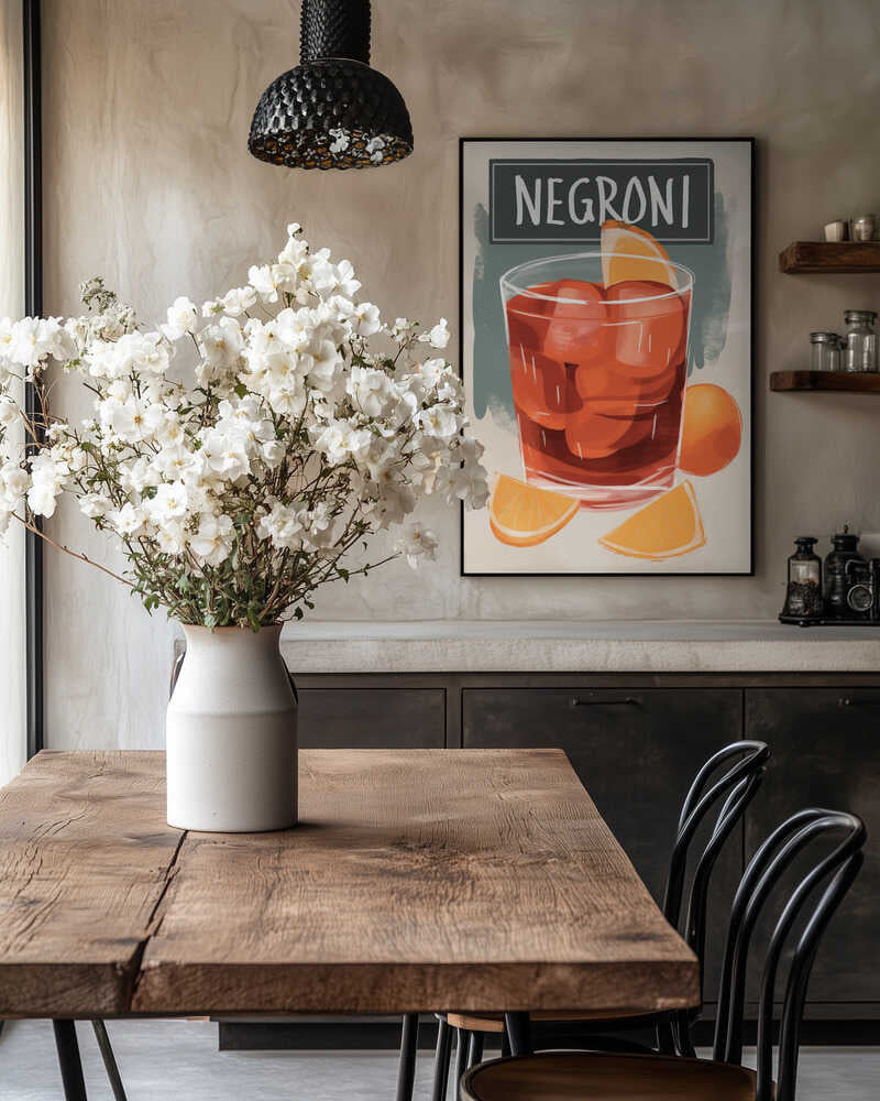 Vibrant Negroni Cocktail Poster