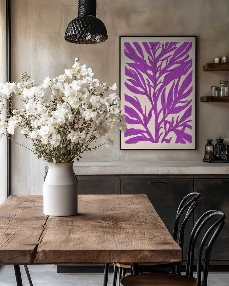 The Tree Branch with Purple Leaves Poster