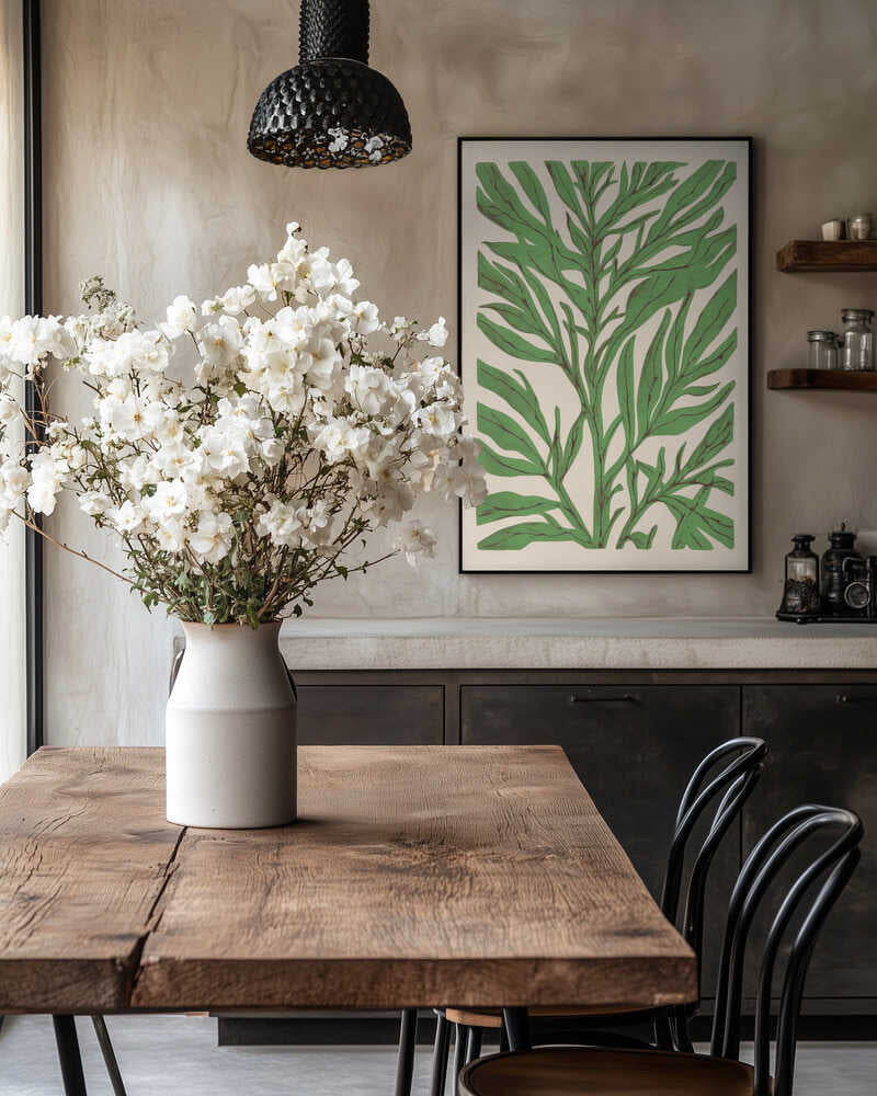 The Tree Branch with Green Leaves Poster