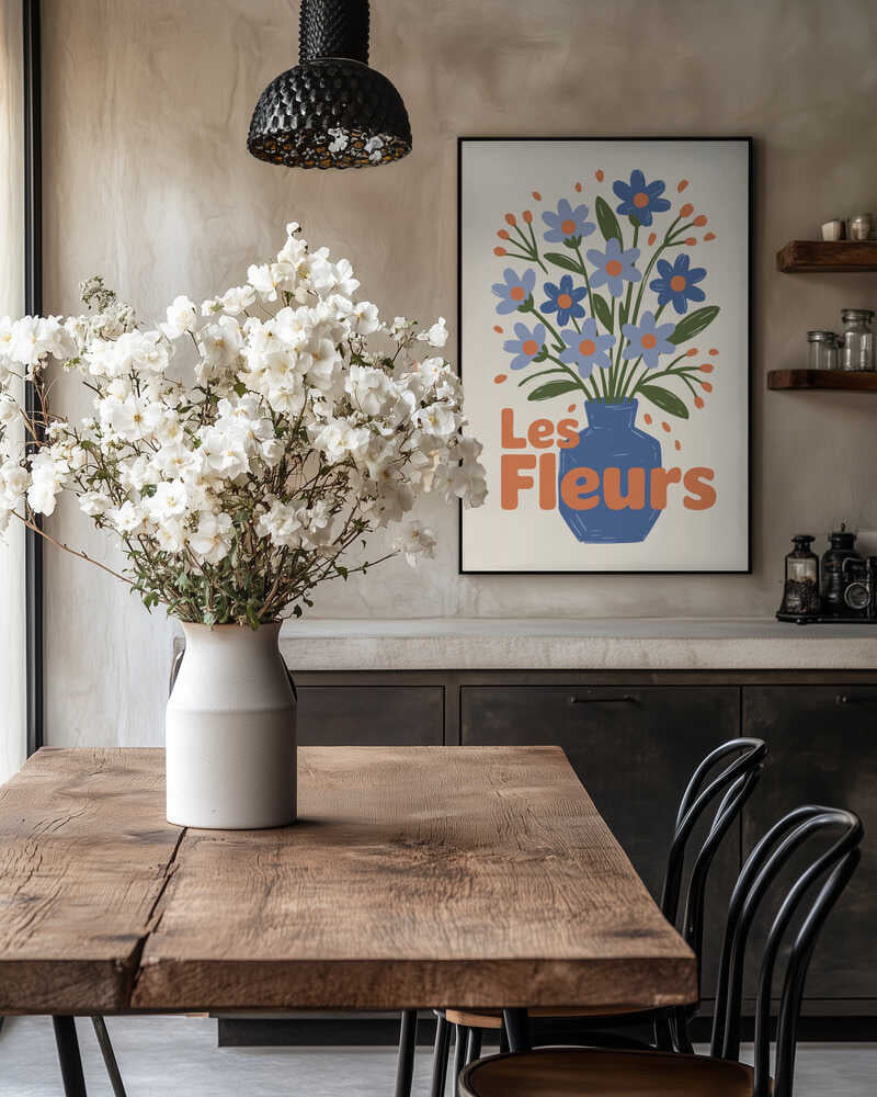 Charming Blue Blooms Poster