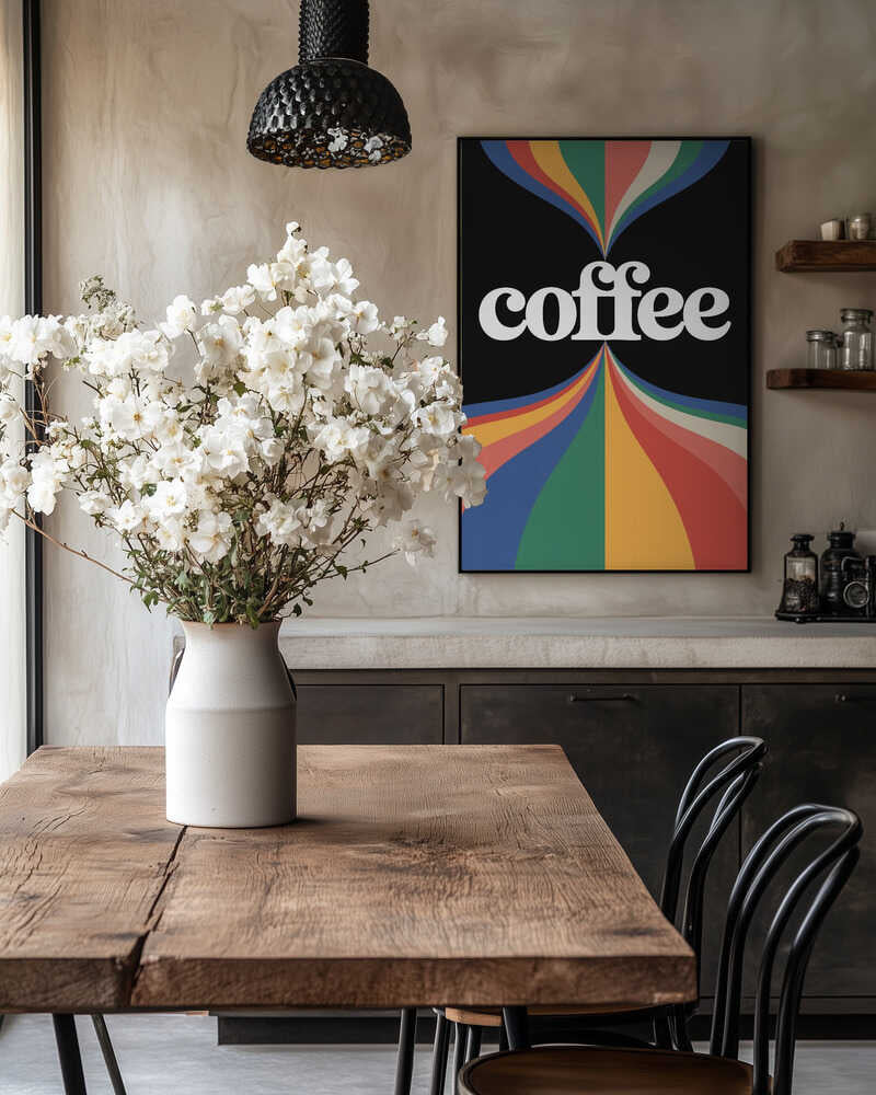 Coffee Rainbow Poster