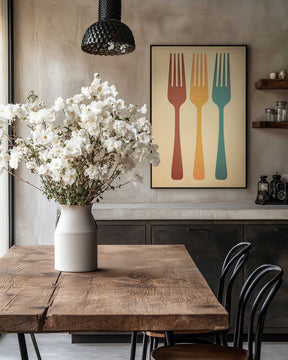 Colorful Fork Trio Poster