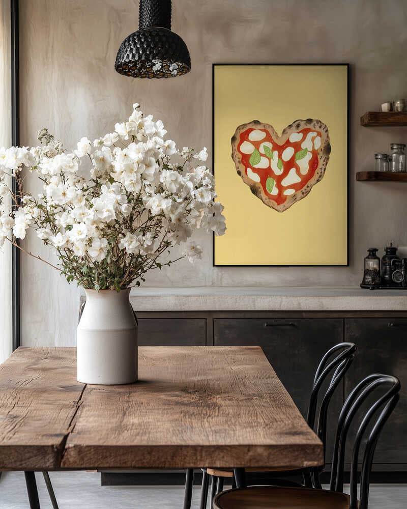 Pizza Heart light yellow Poster