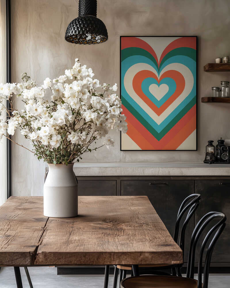 Concentric Hearts Poster