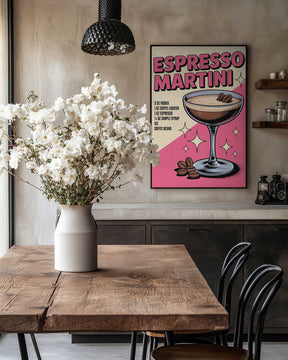 Espresso Martini Retro Style Poster