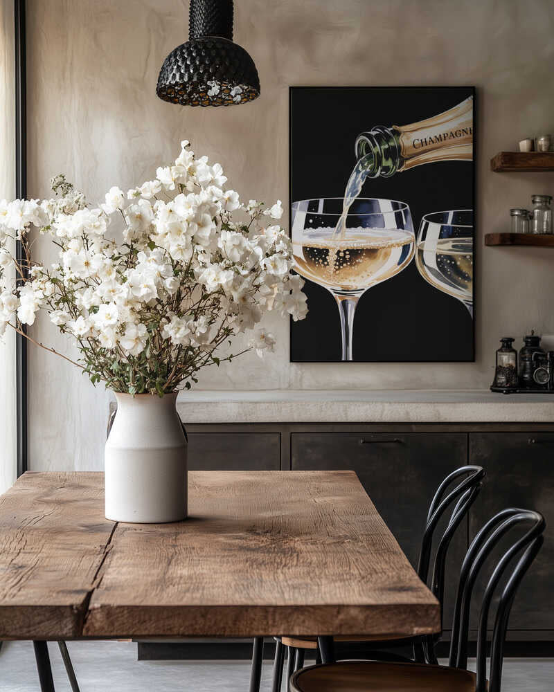 Pouring Champagne Poster