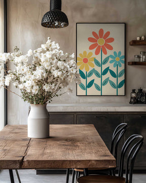 Boho Flowers Series No 7 Poster