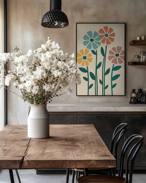 Boho Flowers Series No 5 Poster