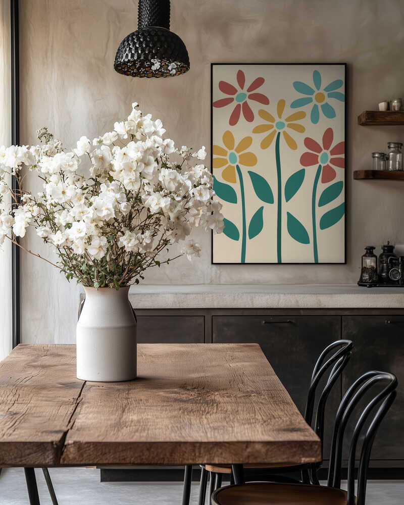Boho Flowers Series No 3 Poster