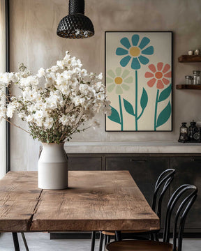 Boho Flowers Series No 1 Poster