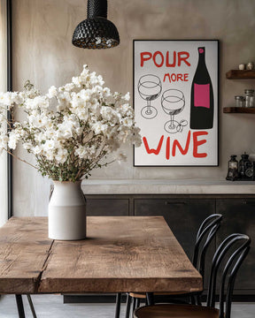 A4 Pour More Wine Pink 01.png Poster