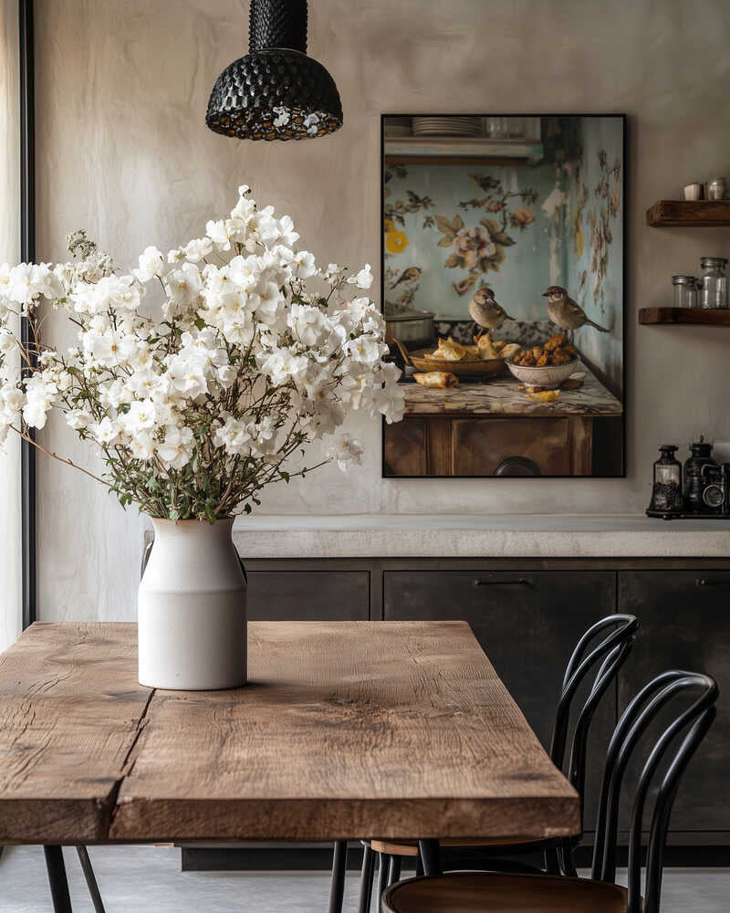 Sparrow Snack Time Poster