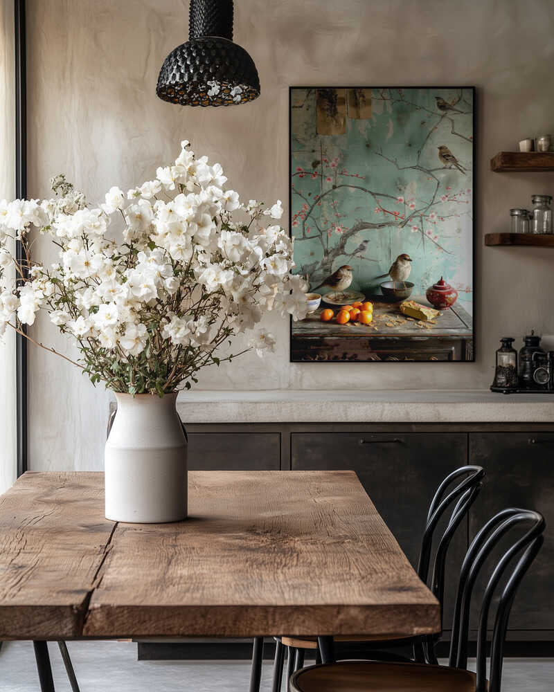 Blossoms and Birds Poster