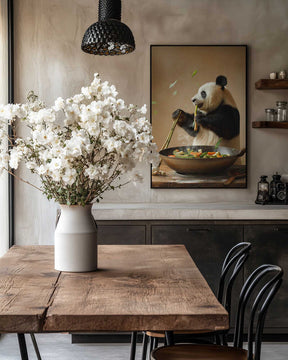 Panda Stir Fry Chef Poster