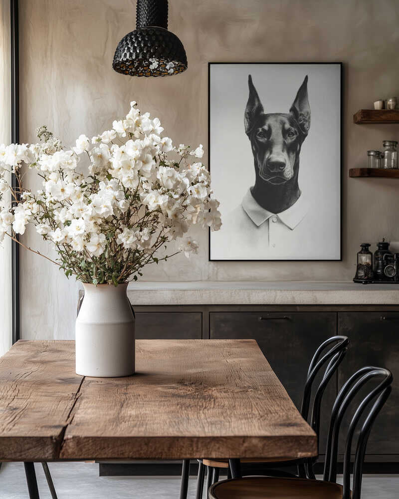 Doberman In Polo Shirt Poster