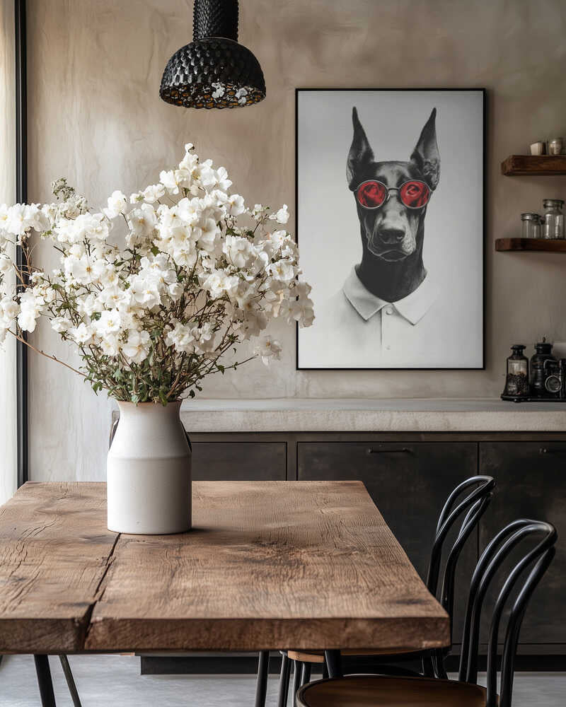 Doberman In Polo Shirt Poster