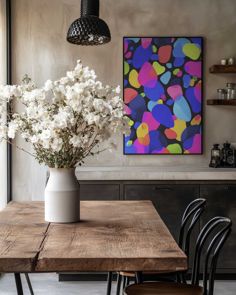 Neon Mosaic Poster