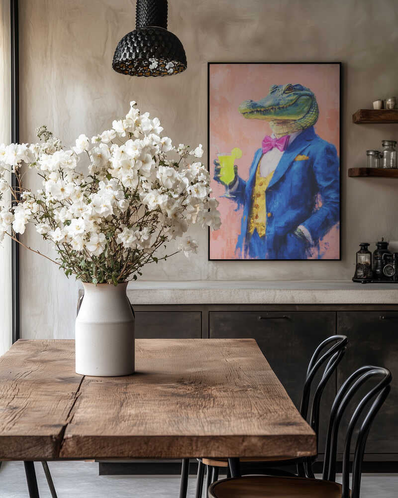 Crocodile In a Blue Suit Poster