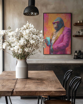 Gorilla In Pink Tuxedo Poster