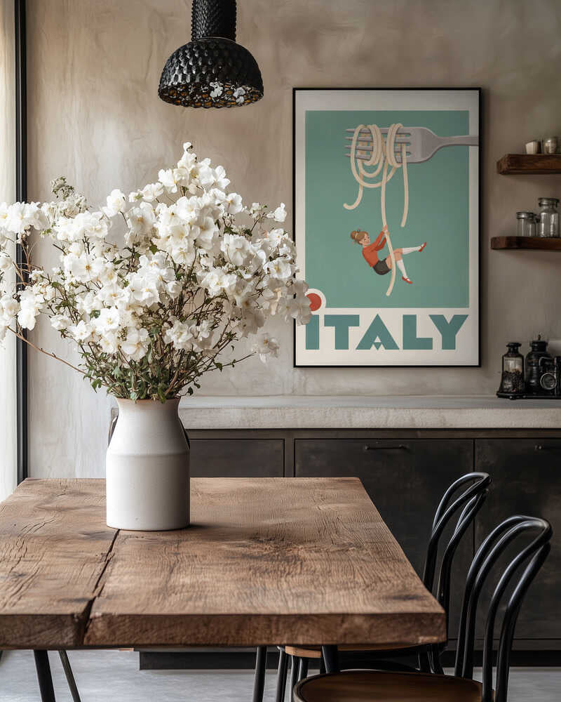 Italy Pasta Swing Poster