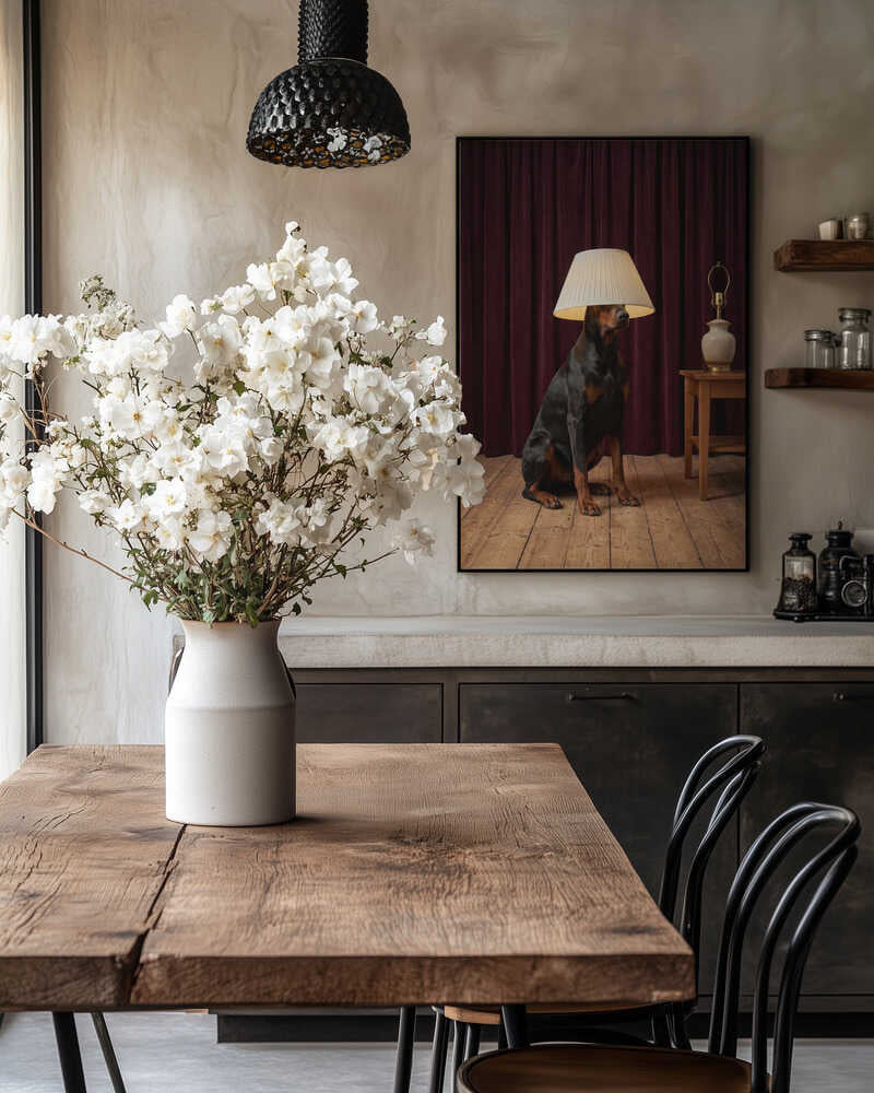 The Doberman Lamp Poster