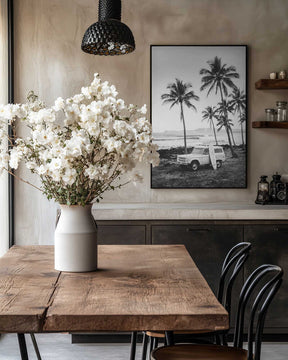 At the Beachbw Poster