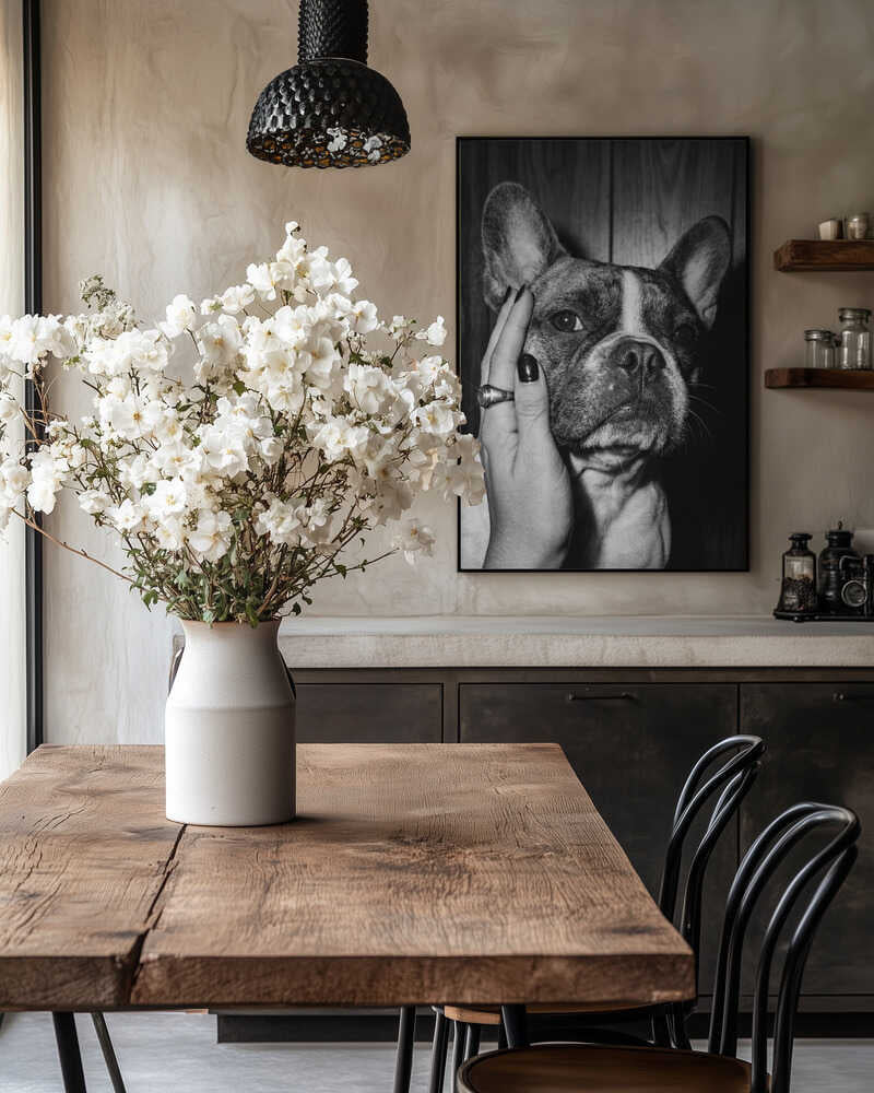 Petting a Frenchie Poster