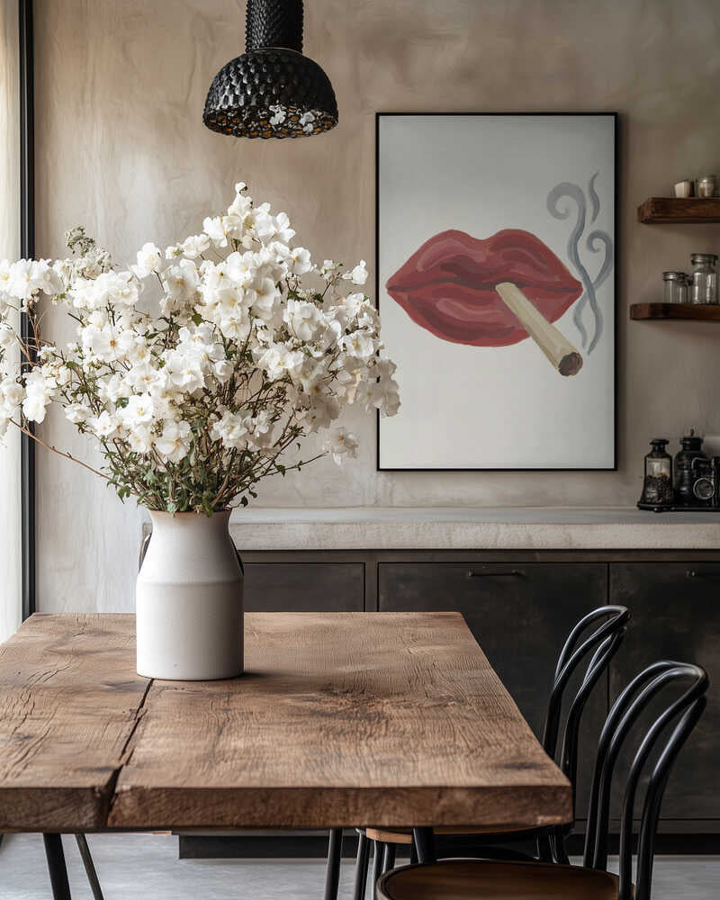 Smoking Lips Poster