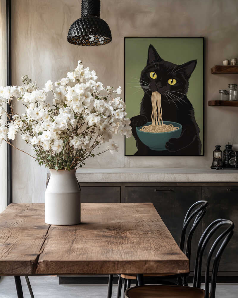 Noodle Cat No 4 Poster
