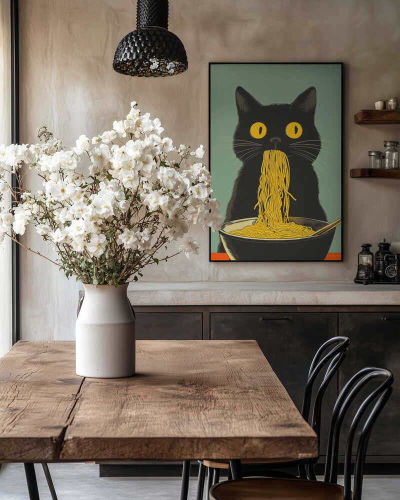 Noodle Cat No 5 Poster