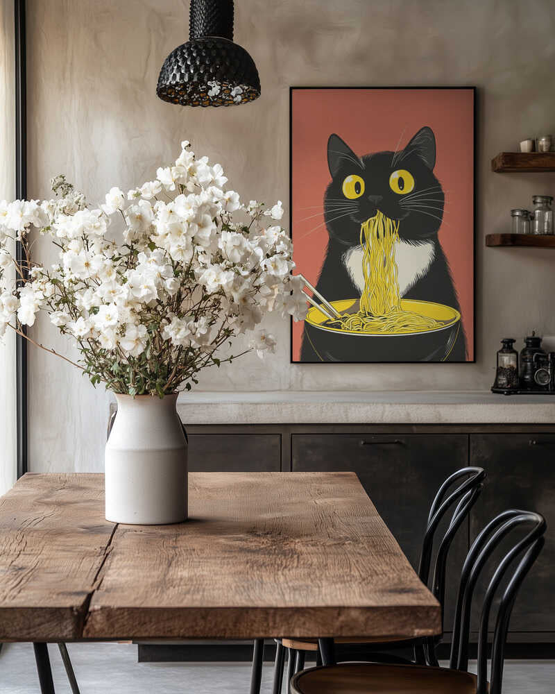 Noodle Cat No 6 Poster