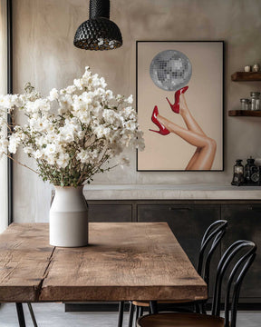 Stiletto Heels and Disco Ball Poster
