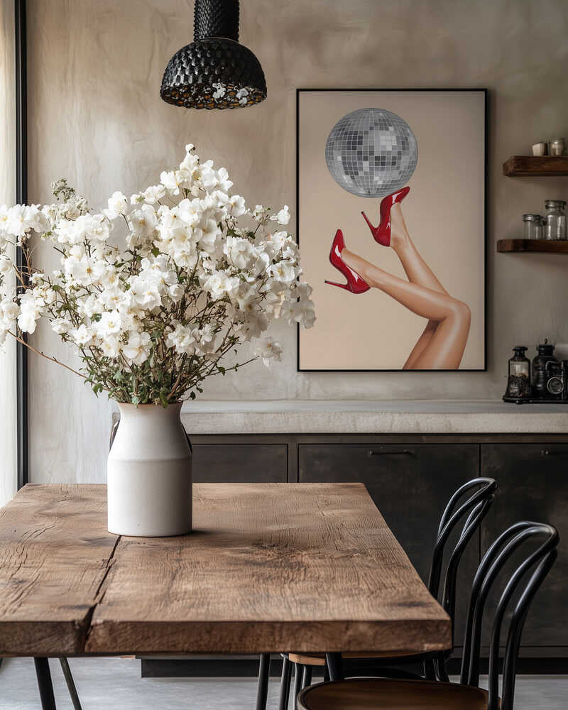 Stiletto Heels and Disco Ball Poster