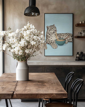 Noodle Snow Leopard Poster