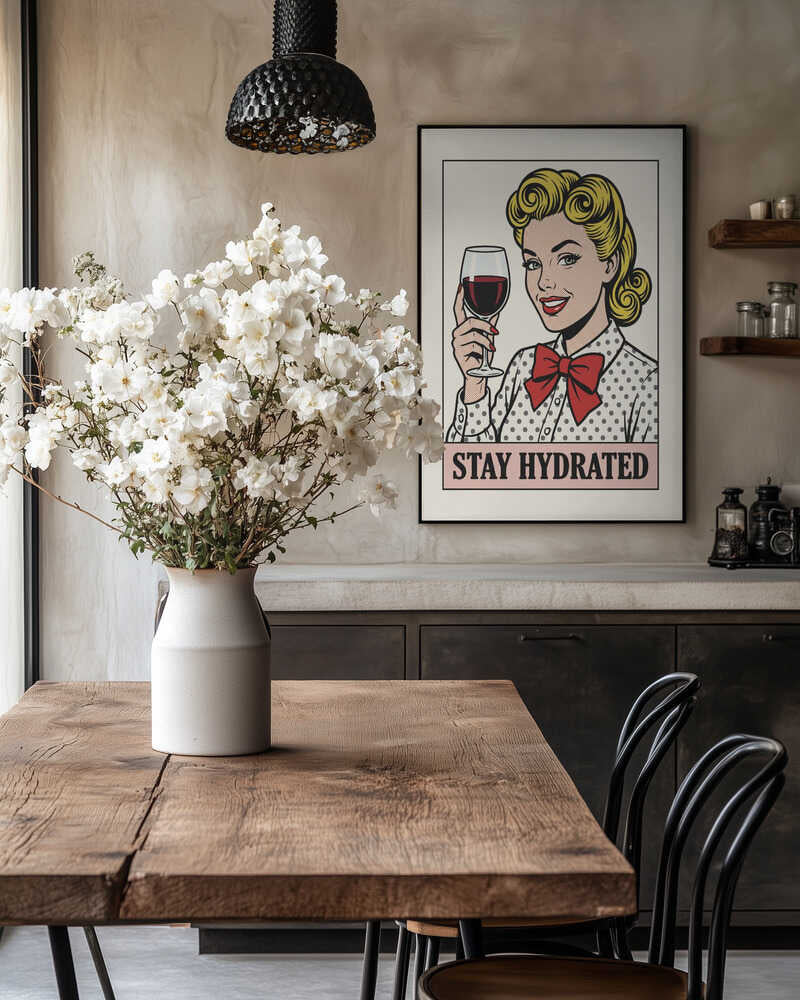 Pop Art Wine Woman Poster