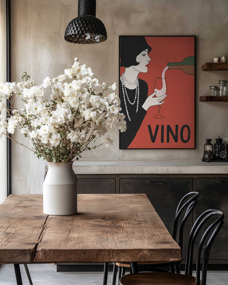 Elegant Flapper Wine Pour Poster