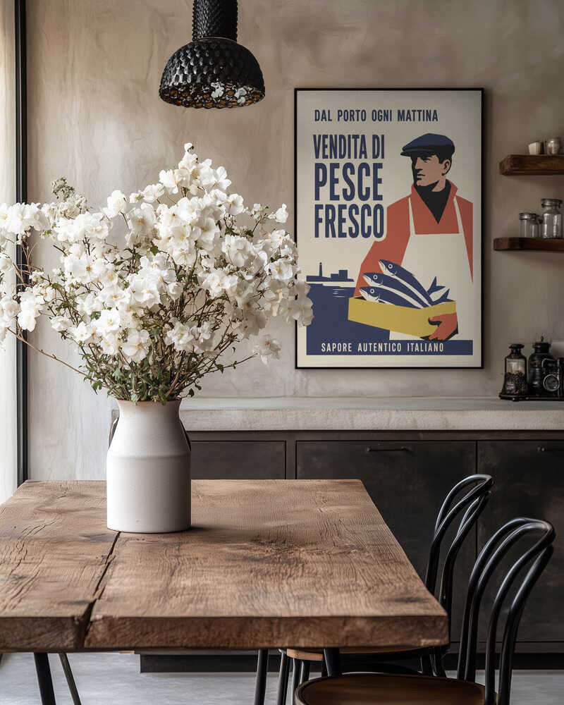 Italian Fish Market Poster