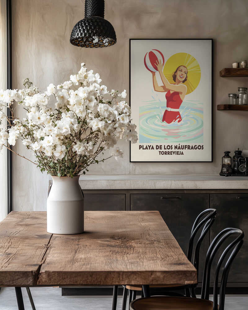 Retro Beach Ball Fun Poster