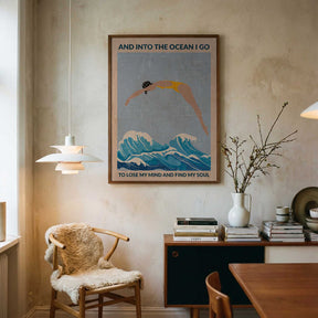 Into the Ocean (blue) Standard Wall Art Poster