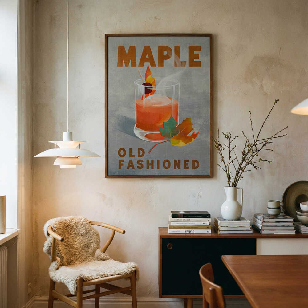 Maple Old Fashioned Cocktail Poster