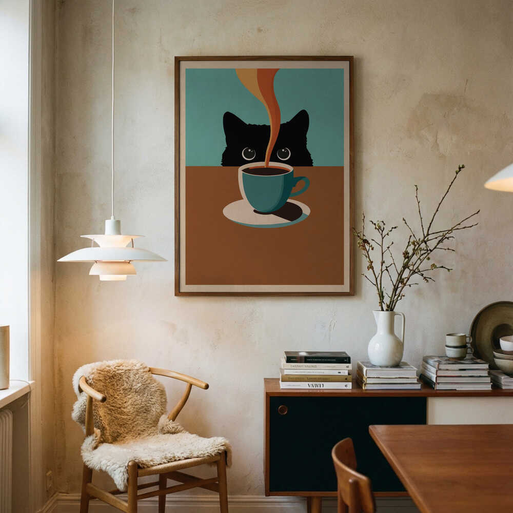 Cat &amp; Coffee Poster