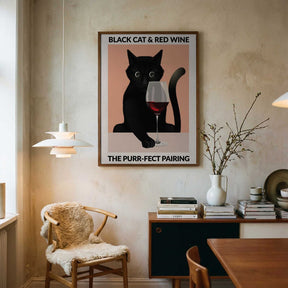 A4 Cat & Wine Purr Fect 01.png Poster
