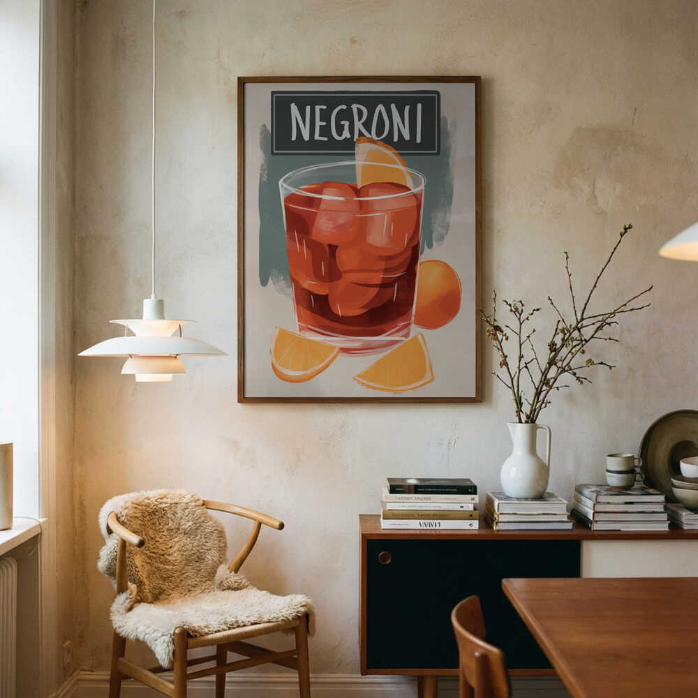 Vibrant Negroni Cocktail Poster
