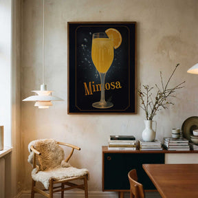 Vibrant Illustration Of A Mimosa Cocktail Poster