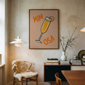 Illustration Of A Mimosa Cocktail Poster