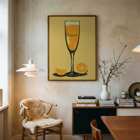Illustration Of A Mimosa Cocktail Poster