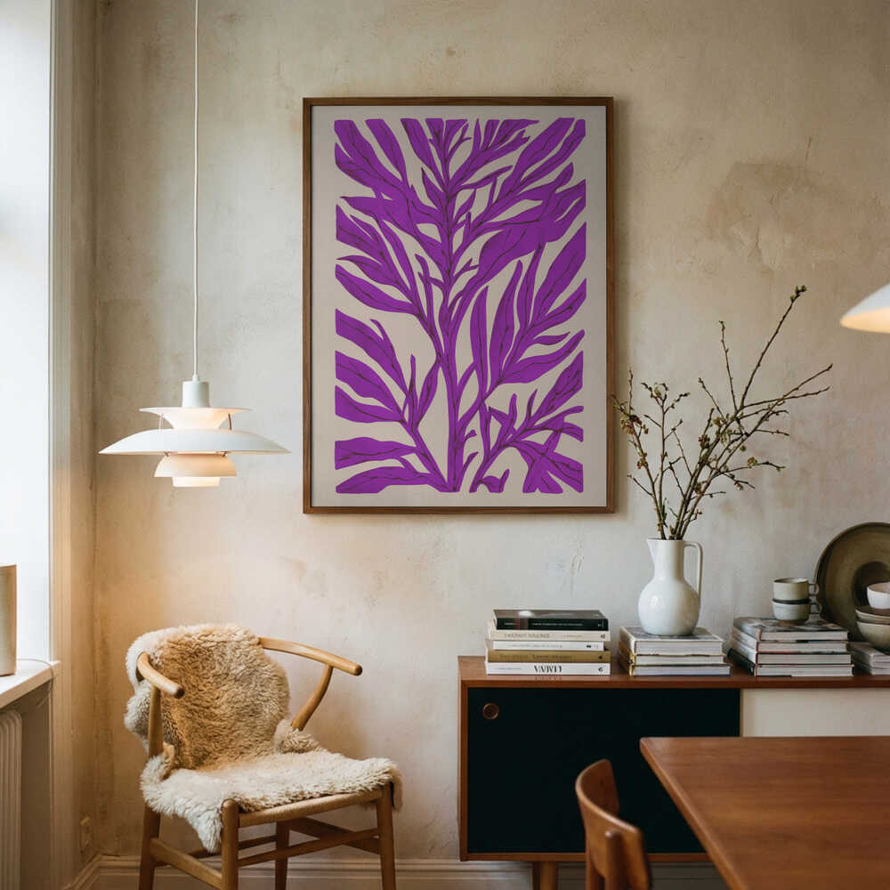 The Tree Branch with Purple Leaves Poster