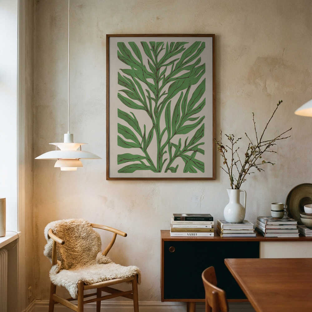 The Tree Branch with Green Leaves Poster