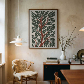 The Tree Branch with Green Leaves Poster